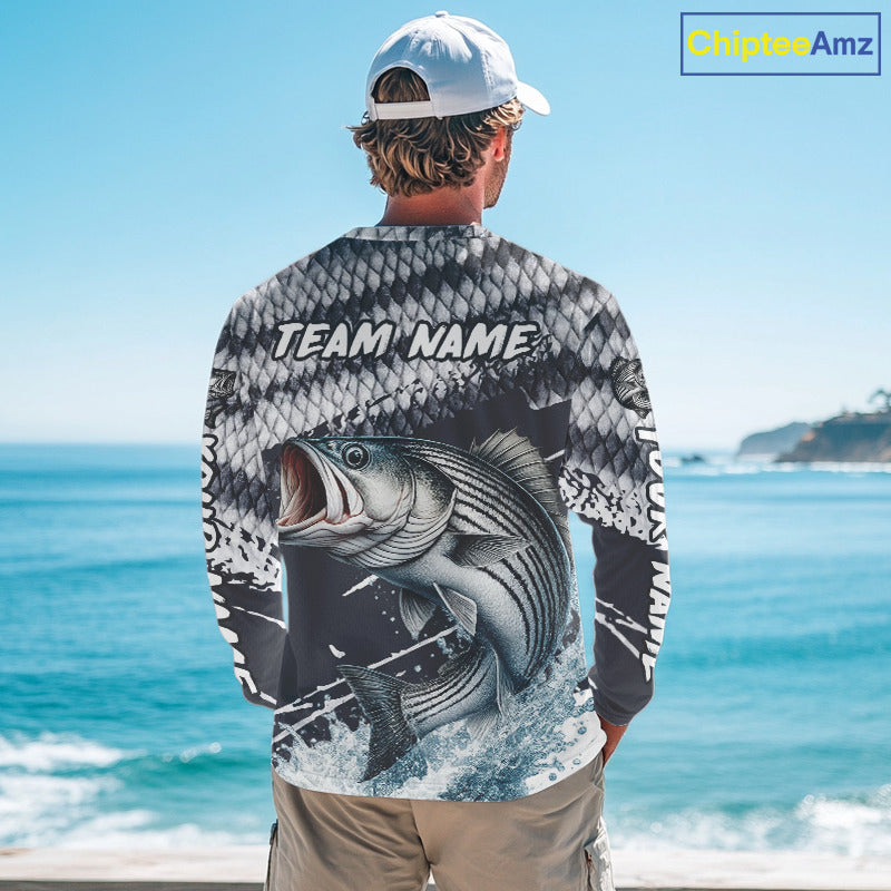 Striped Bass Striper Fishing Custom Performance Fishing Shirts, Fishing Jersey Shirt NHT537