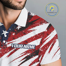 Load image into Gallery viewer, Patriotic Golf Polo Shirt – USA Flag Skull Flamingo Golfer Funny Golf Outfit For Men NHT780