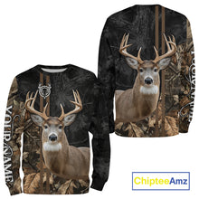 Load image into Gallery viewer, Personalized Deer Hunting Black Brown Camo Shirts,  Whitetail Deer Hunting Gift NHT311