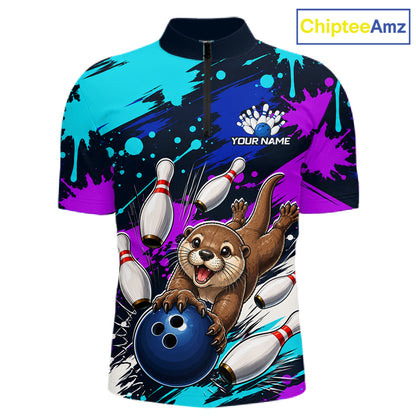 Colorful cycling jersey with an otter bowling design and 'ChipteeAmz' branding