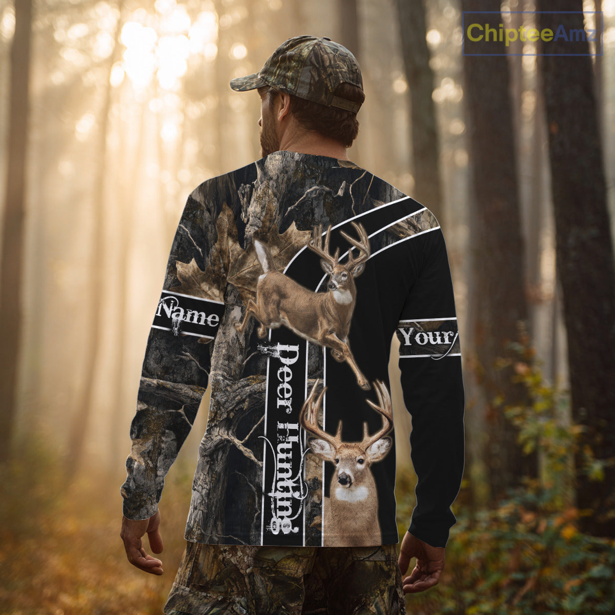 Best Deer Hunting Shirt Jumping Deer Custom Name Camo Clothes For Deer Hunters Gifts NHT187