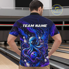Load image into Gallery viewer, Men's Personalized Octopus Bowling Polo Shirt &amp; Quarter Zip Pullover – Custom Team Bowling Jersey NHT1174