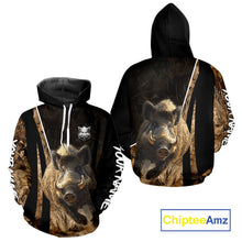 Load image into Gallery viewer, Best Custom Wild Boar Hunting Black Camo Forest 3D Printed Shirts, Hunting Gifts NHT284
