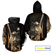 Load image into Gallery viewer, Best Custom Wild Boar Hunting Black Camo Forest 3D Printed Shirts, Hunting Gifts NHT284