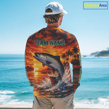 Load image into Gallery viewer, Personalized Chinook Salmon Fish Fishing Shirt Long Sleeve – Sunset Ocean Design NHT713