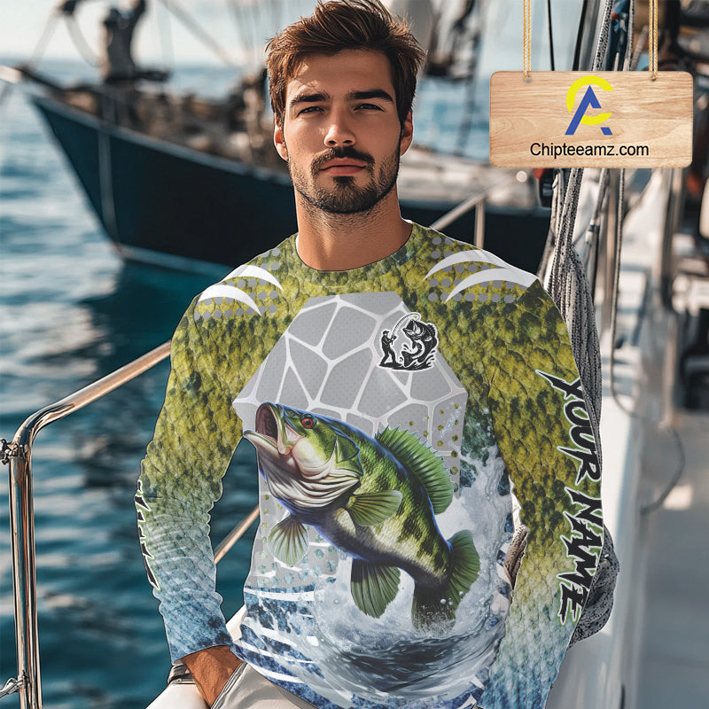 Beautiful Bass Fishing Shirts Long Sleeve Customize Name Fishing Personalized Gift NHT404