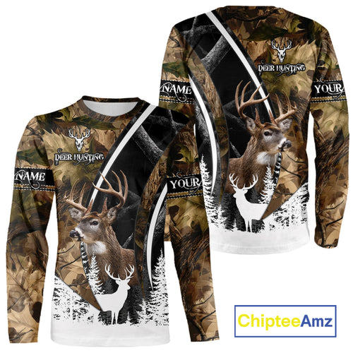 Forest Camo Deer Hunting 3D Shirt – Custom Name Personalized Gift NHT299