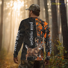 Load image into Gallery viewer, Deer Hunting Shirt 3D Orange Camo Black Custom Name With Deer Skull Whitetail, Hunting Gift NHT236