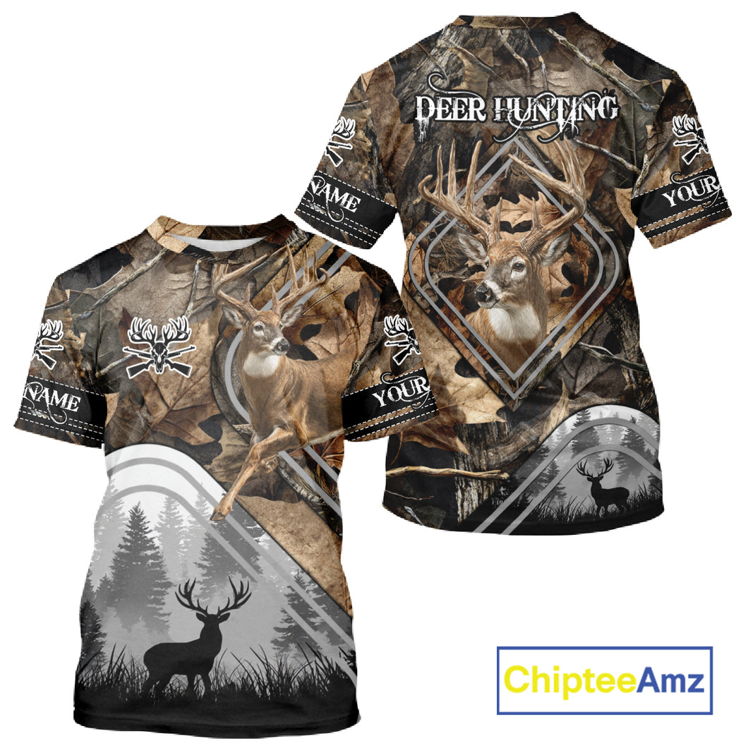 Personalized Deer Hunting Camouflage Pattern Hunter Gift, Deer Hunting Season Shirt NHT306