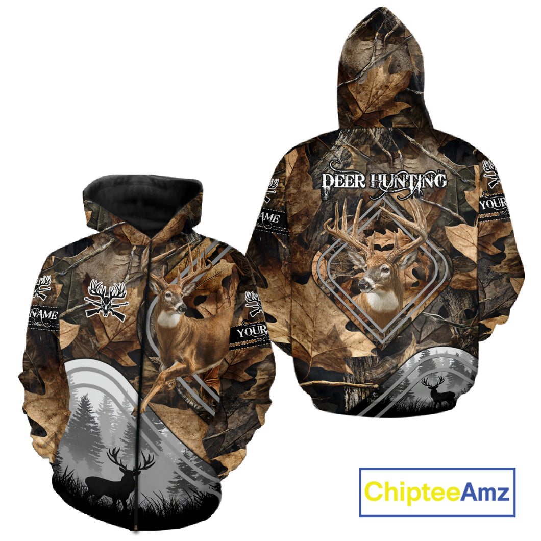 Personalized Deer Hunting Camouflage Pattern Hunter Gift, Deer Hunting Season Shirt NHT306