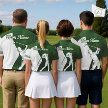 Load image into Gallery viewer, Custom Green &amp; White Golf Shirt For Mens, Golf Jersey Team Golf For Mens NHT560