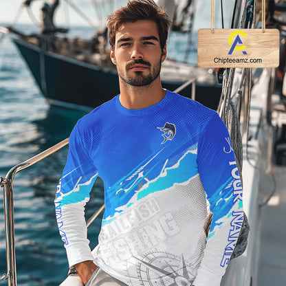 Sailfish Fishing Custom Fishing Shirts Long Sleeve For Men, Sailfish Saltwater Fishing Shirt NHT644