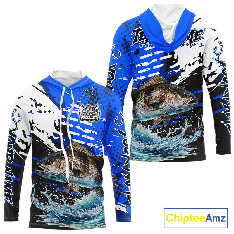 Personalized Black Drum Fishing Jerseys For Fishing Team, Tournament Fishing Shirts NHT448