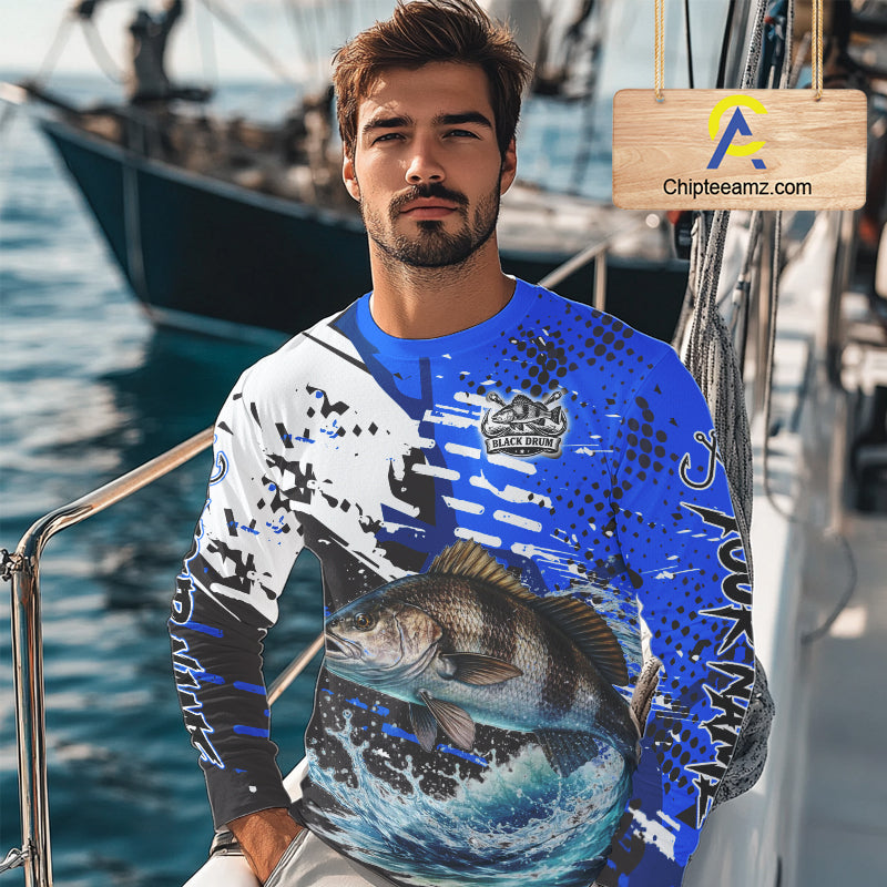 Personalized Black Drum Fishing Jerseys For Fishing Team, Tournament Fishing Shirts NHT448