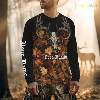 Deer Hunting Orange Camouflage Custom Name 3D Shirts, Custom Deer Hunting Clothes NBT194