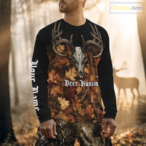 Deer Hunting Orange Camouflage Custom Name 3D Shirts, Custom Deer Hunting Clothes NBT194