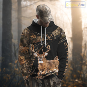 Whitetail Deer Hunting Fall Camo Shirts for Men, Best Gift Ideas for Hunter NBT200