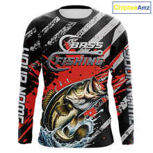 Load image into Gallery viewer, Custom Largemouth Bass Long Sleeve Tournament Fishing Shirts, Largemouth Fishing Jerseys NBT712