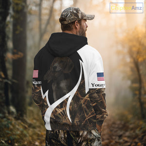 Personalized Rabbit Hunting Beagle Dog American Flag Details Camo 3D Shirts, Rabbit Hunting Gifts NBT216