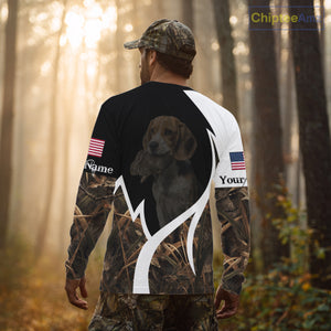 Personalized Rabbit Hunting Beagle Dog American Flag Details Camo 3D Shirts, Rabbit Hunting Gifts NBT216
