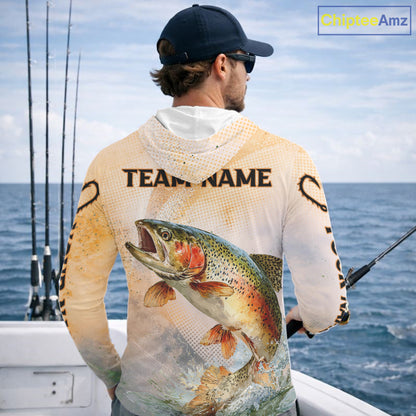 Rainbow Trout Fishing Jerseys For Fishing Team, Trout Fishing Shirt Long Sleeve Hooded NBT412