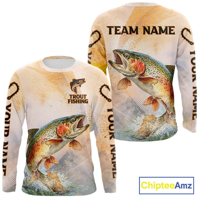Rainbow Trout Fishing Jerseys For Fishing Team, Trout Fishing Shirts Long Sleeve NBT412