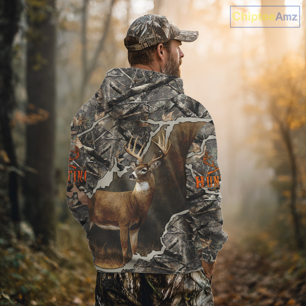 Custom Whitetail Deer Hunting Custom Name Camo Shirt, Deer Hunting Apparel, Camouflage Deer Shirts NBT118
