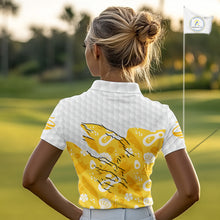 Load image into Gallery viewer, Custom Yellow Summer Pattern Womens Golf Polo Shirts Summer Golf Shirt For Vacation, Golf Team Shirt NBT732