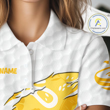 Load image into Gallery viewer, Custom Yellow Summer Pattern Womens Golf Polo Shirts Summer Golf Shirt For Vacation, Golf Team Shirt NBT732