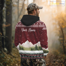 Load image into Gallery viewer, Funny Ugly Pattern Santa Deer Hunting Customized Name All Over Print Shirts for Hunter NBT283