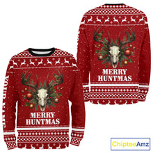 Load image into Gallery viewer, Personalized Ugly Christmas Deer Hunting Shirt Full Print Christmas Pattern, Christmas Gifts NBT284