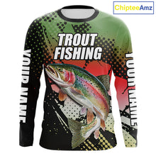 Load image into Gallery viewer, Rainbow Trout Fishing Shirts Long Sleeve Custom Name, Fishing Team Shirts NBT426