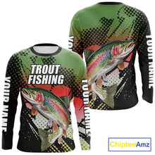 Load image into Gallery viewer, Rainbow Trout Fishing Shirts Long Sleeve Custom Name, Fishing Team Shirts NBT426