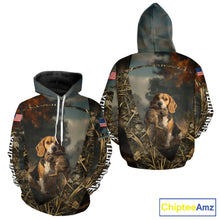 Load image into Gallery viewer, Custom Rabbit Hunting Beagle Dog US Flag Camouflage 3D Shirts, Rabbit Hunting Clothes NBT229