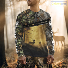 Load image into Gallery viewer, Whitetail Deer Hunting Custom Name Camouflage Shirt, Best for Hunting Season NBT286