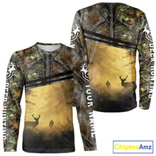Load image into Gallery viewer, Whitetail Deer Hunting Custom Name Camouflage Shirt, Best for Hunting Season NBT286