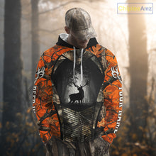 Load image into Gallery viewer, Personalized Orange Camo Whitetail Deer Hunting Shirt With 3D Print For Deer Hunters NBT287
