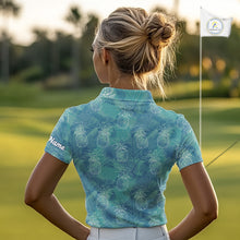 Load image into Gallery viewer, Funny Pineapple Tropical Palm Tree Womens Golf Polo Shirts Custom Golf Shirts For Women NBT511