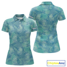 Load image into Gallery viewer, Funny Pineapple Tropical Palm Tree Womens Golf Polo Shirts Custom Golf Shirts For Women NBT511