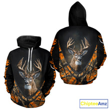 Load image into Gallery viewer, Deer Hunting Shirt Orange Camo 3D Custom Name, Season Deer Hunting, Hunting Gifts for Men NBT251