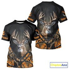 Load image into Gallery viewer, Deer Hunting Shirt Orange Camo 3D Custom Name, Season Deer Hunting, Hunting Gifts for Men NBT251