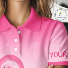 Load image into Gallery viewer, Pink Breast Cancer Golf Shirt, Funny Flamingo Cancer Awareness Womens Golf Polo Shirt, Golf Gifts NBT781