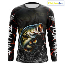 Load image into Gallery viewer, Personalized Bass Fishing Jerseys, Bass Fishing Camo Long Sleeve Fishing Tournament Shirts NBT873