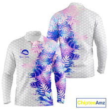 Load image into Gallery viewer, Mens Golf Polo Shirts Custom Hologram Tropical Leaves Golf Shirts, Mens Golf Tops NBT544