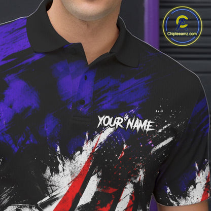 Custom Bowling Quarter Zip Shirt For Men USA Flag Bowling Jersey Polo & 1/4 Zip Bowling Team Shirts NBT880