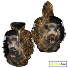 Load image into Gallery viewer, Custom Boar Hunting Brown Camo Shirts for Men, Hunting Gifts, Camouflage Boar Hunting Shirt NBT267
