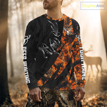 Load image into Gallery viewer, Personalized Deer Hunting Shirt with Antler 3D All Over Print Orange Camo Hunting Clothes NBT271
