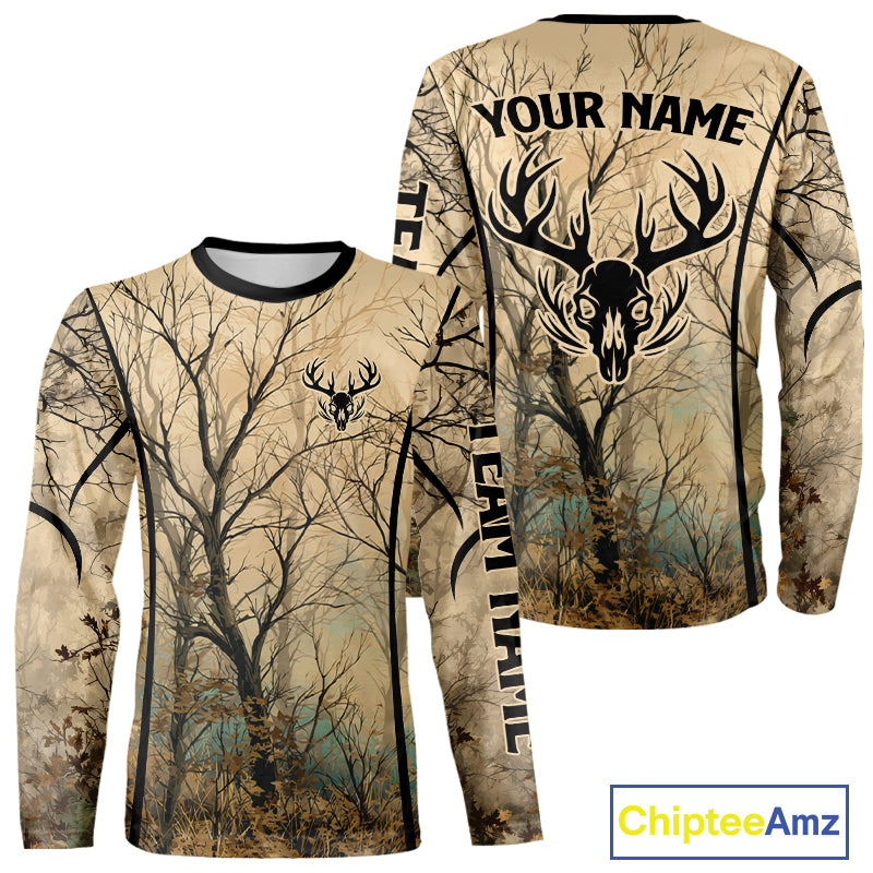 Deadwood Hunter Custom Name Long Sleeve, Hoodie Shirt For Deer hunters NBT02