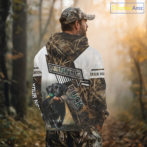 Black Lab Retriever Mallard Duck Hunting Camouflage Shirts, Duck Hunting Camo Shirt NBT199