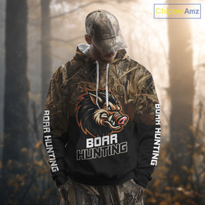Custom Wild Boar Hunting Grass Camouflage 3D Printed Shirts, Hunting Gifts for Boar Hunter NBT201